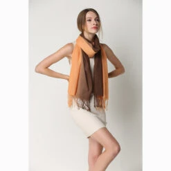 Ugg 100% Merino Wool Tie Dye Scarf Orange And Chocolate -Ugg 10 d4f418ce 0b2c 4c41 bc00 f03532326099