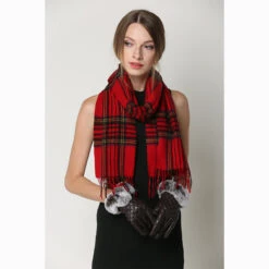 Ugg 100% Wool Scarf Check Red And Navy -Ugg 10 ed2edd61 a0c7 49e7 9d76 697735e03c2a