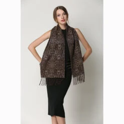 Ugg Cashmere & Wool Scarf Chocolate And Tan -Ugg 11 3f5a3558 f67c 4124 b154 39b5ff7991a0