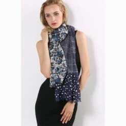 Ugg 100% Australian Merino Wool Scarf Purplish Blue And Check -Ugg 11 85099e20 2d5d 46b5 9cc7 7f84451ca7d7