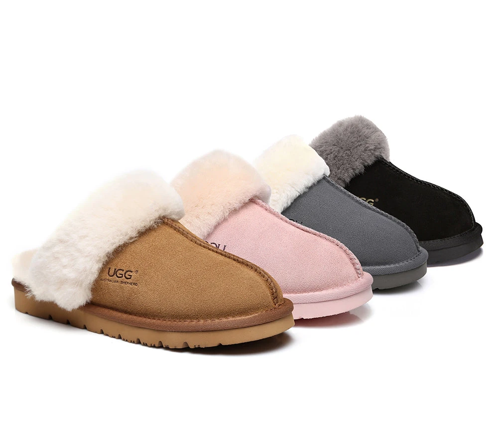 Australian Premium Sheepskin Wool Unisex Muffin Slipper 1 Australian Premium Sheepskin Wool Unisex Muffin Slipper