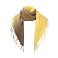Ugg 100% Merino Wool Tie Dye Scarf Lemon And Brown