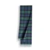 100% Wool Scarf Navy And Green Check