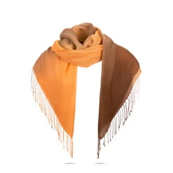 Ugg 100% Merino Wool Tie Dye Scarf Orange And Chocolate