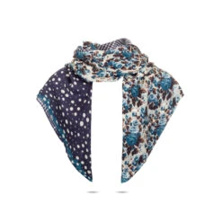 Ugg 100% Australian Merino Wool Scarf Purplish Blue And Check