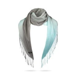 Ugg 100% Merino Wool Tie Dye Scarf Aqua And Grey