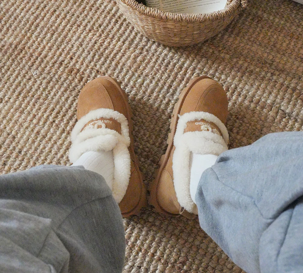 UGG Slippers Women Sheepskin Wool Ankle Rilee Loafers 2 UGG Slippers Women Sheepskin Wool Ankle Rilee Loafers - Image 2