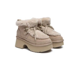 UGG Boots Women Sheepskin Wool Lace Up Chunky Platform Bumpy 34 UGG Boots Women Sheepskin Wool Lace Up Chunky Platform Bumpy -Ugg 270A0784