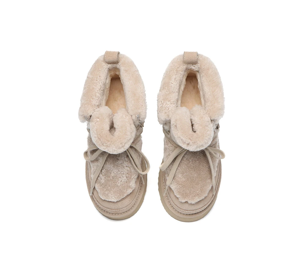 UGG Boots Women Sheepskin Wool Lace Up Chunky Platform Bumpy 19 UGG Boots Women Sheepskin Wool Lace Up Chunky Platform Bumpy - Image 19