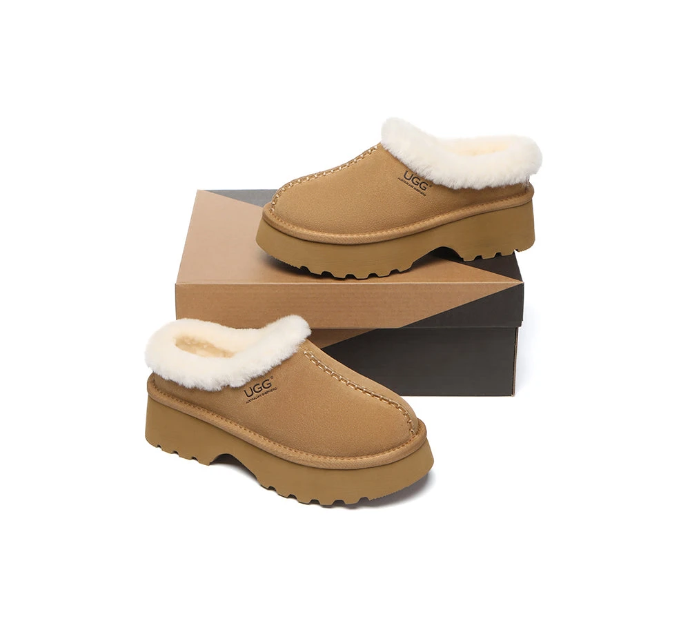 UGG Slippers Sheepskin Wool Ankle Chunky Platform Adrian 5 UGG Slippers Sheepskin Wool Ankle Chunky Platform Adrian - Image 5