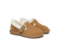 UGG Slippers Sheepskin Wool Adjustable Strap Ankle Froim