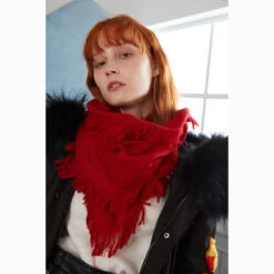 Ugg Fringed Check Wool Scarf Tomato -Ugg 3 397be6fe 01a9 468a b92a 060e3ba42de3