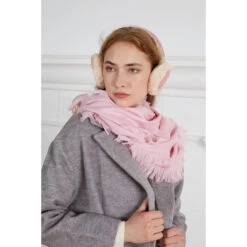 Ugg Fringed Check Wool Scarf Pink -Ugg 3 840af12b a1b5 4ed9 b05f 8395a2ffe222