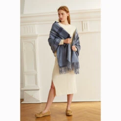 Ugg 100% Australian Merino Wool Reversible Wrap Steel Blue -Ugg 3 c086adf4 ac3e 4ae1 b6cd 9f71921c2ccc