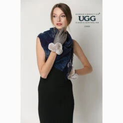 Ugg Cashmere & Wool Scarf Purple And Blue -Ugg 3 dcfa4384 f502 4b50 b0e7 d61e18d8f320
