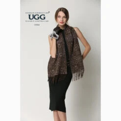Ugg Cashmere & Wool Scarf Chocolate And Tan -Ugg 4 05eaf8ed 72d3 44be 9ff4 41c4e1b22f50