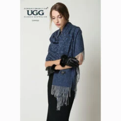 Ugg Cashmere & Wool Wrap Navy And Grey -Ugg 4 0b2e88ae 4d01 4f3a 8600 90485e288a17