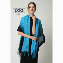 Ugg 100% Merino Wool Tie Dye Scarf Black And Cyan Blue -Ugg 4 105909ac 61c1 426d 9f96 628bbbb68c3f