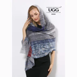 Ugg 100% Australian Merino Wool Scarf Blue Grey -Ugg 4 6b7ab38d 10df 4333 bcc0 9d72e183c75b