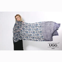 Ugg 100% Australian Merino Wool Scarf Purplish Blue And Check -Ugg 4 7ef8a407 a61a 48f8 8796 026cf4027ed0