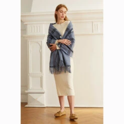 Ugg 100% Australian Merino Wool Reversible Wrap Steel Blue -Ugg 4 a3d09e47 d872 43c2 a636 08f11008a3b7