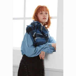 Ugg Fringed Check Wool Scarf Blue And Check -Ugg 4 e195c368 5697 44da 9272 39316037d36a