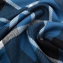 Ugg Fringed Check Wool Scarf Blue And Check -Ugg 5 5374cb6d aa3d 4690 ab7a b43f1f9e5da6