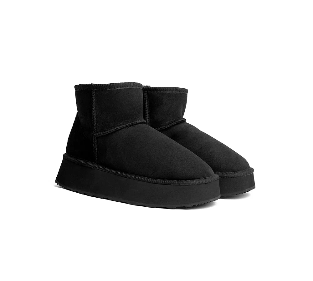 Australian Made Sheepskin Wool Ankle Boots Mini Platform 7 Australian Made Sheepskin Wool Ankle Boots Mini Platform - Image 7