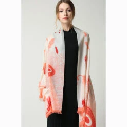 Ugg 100% Australian Merino Wool Scarf Cream And Coral -Ugg 6 2fa2d621 842b 4282 8901 43b271869049