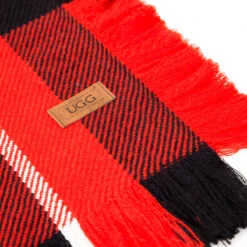 Ugg Fringed Check Wool Scarf Red And Check -Ugg 6 39d4cdd7 2ff7 4e10 9993 e8dfd672a92a