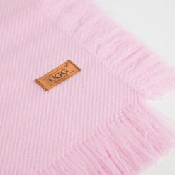 Ugg Fringed Check Wool Scarf Pink -Ugg 6 d4191460 223a 4c81 b448 57debe01170c