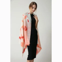 Ugg 100% Australian Merino Wool Scarf Cream And Coral -Ugg 7 3487ce92 fd61 4ac2 bf95 53a4b8e4a9c8