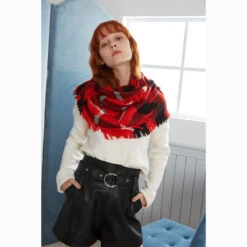 Ugg Fringed Check Wool Scarf Red And Check -Ugg 7 c9947b46 7d59 4a8d af7b 71024f2137a2