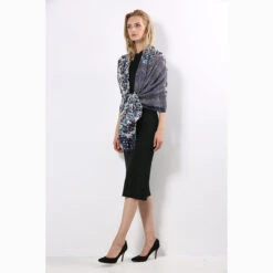 Ugg 100% Australian Merino Wool Scarf Purplish Blue And Check -Ugg 8 419616f5 987c 4e6a 859c 99b58fbda978