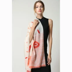 Ugg 100% Australian Merino Wool Scarf Cream And Coral -Ugg 9 45b0bc1c 8df2 4341 a6d7 022618047981