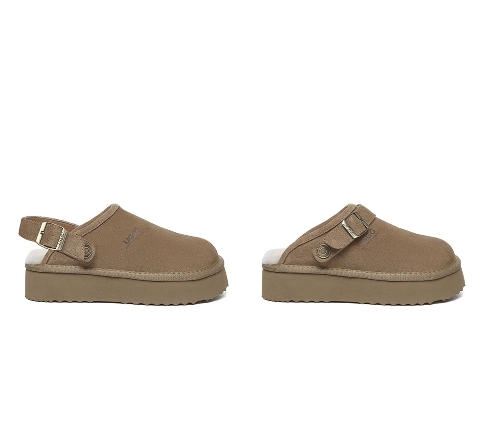 UGG Slippers Sheepskin Wool Adjustable Strap Platform Sadie 3 UGG Slippers Sheepskin Wool Adjustable Strap Platform Sadie - Image 3