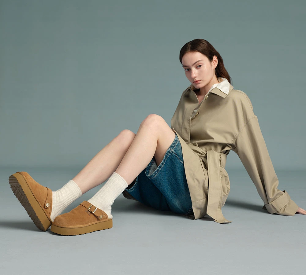 UGG Slippers Sheepskin Wool Adjustable Strap Platform Sadie 2 UGG Slippers Sheepskin Wool Adjustable Strap Platform Sadie - Image 2