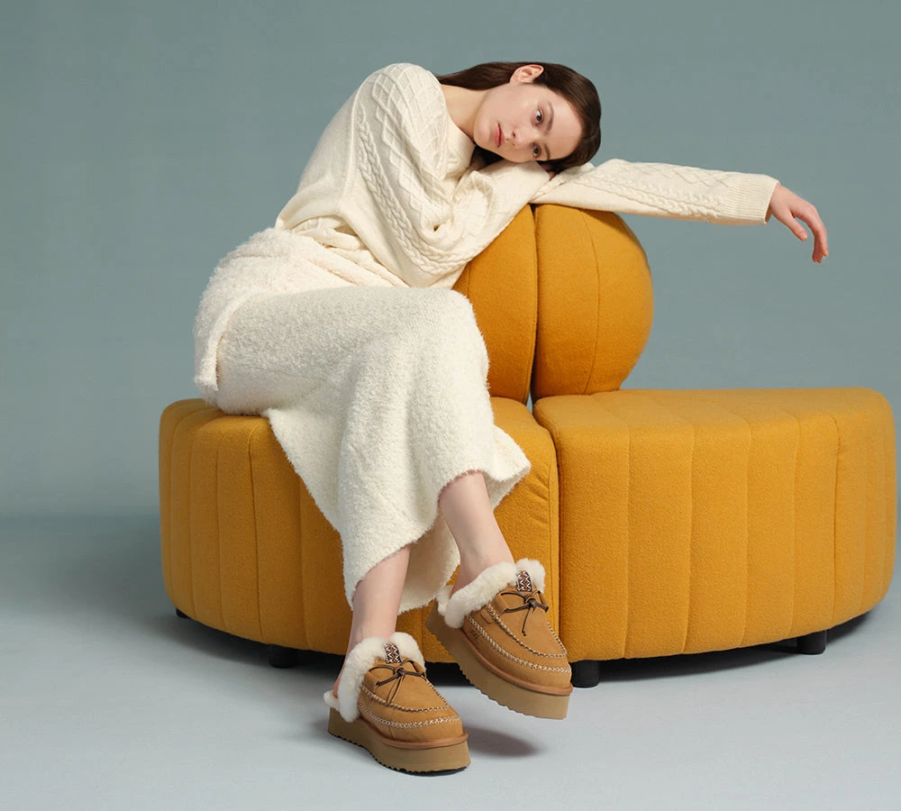 UGG Slippers Women Sheepskin Wool Platform Sammy 2 UGG Slippers Women Sheepskin Wool Platform Sammy - Image 2