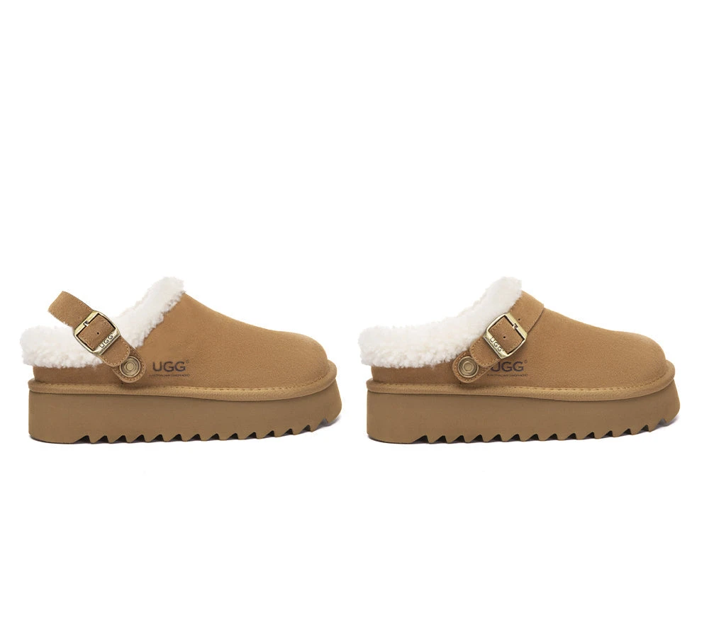 UGG Slippers Sheepskin Wool Adjustable Strap Platform Pulsey 2 UGG Slippers Sheepskin Wool Adjustable Strap Platform Pulsey - Image 2