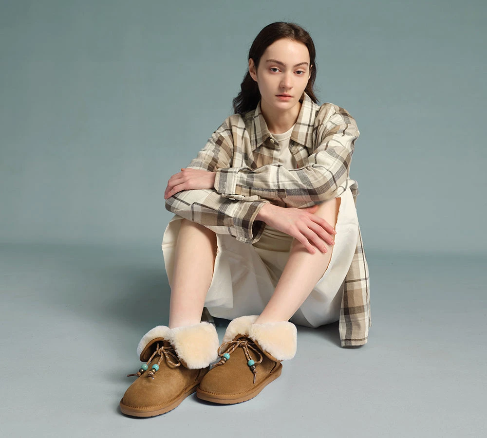 UGG Boots Women Sheepskin Wool Lace Up Fashion Carlos 2 UGG Boots Women Sheepskin Wool Lace Up Fashion Carlos - Image 2