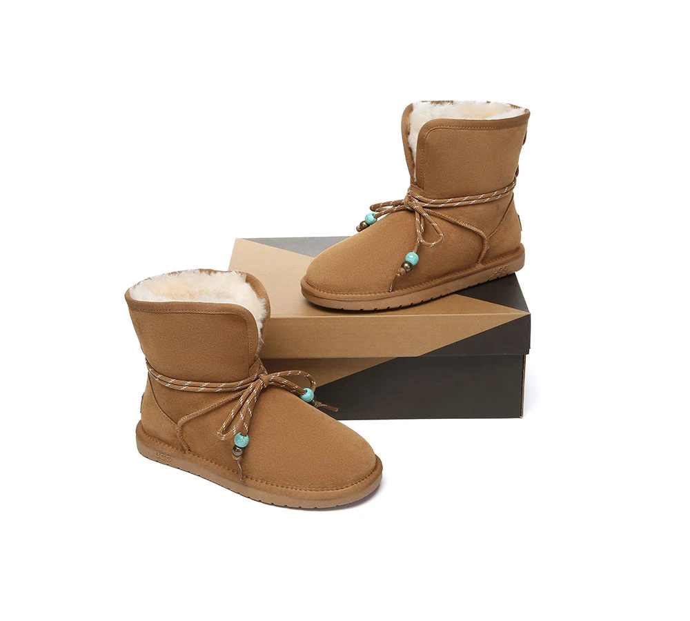 UGG Boots Women Sheepskin Wool Lace Up Fashion Carlos 6 UGG Boots Women Sheepskin Wool Lace Up Fashion Carlos - Image 6