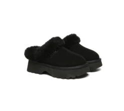 UGG Slippers Sheepskin Wool Ankle Chunky Platform Murray
