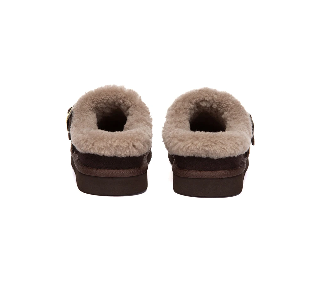 Women Sheepskin Mule Slippers Backless Suede Pulsey 15 Women Sheepskin Mule Slippers Backless Suede Pulsey - Image 15