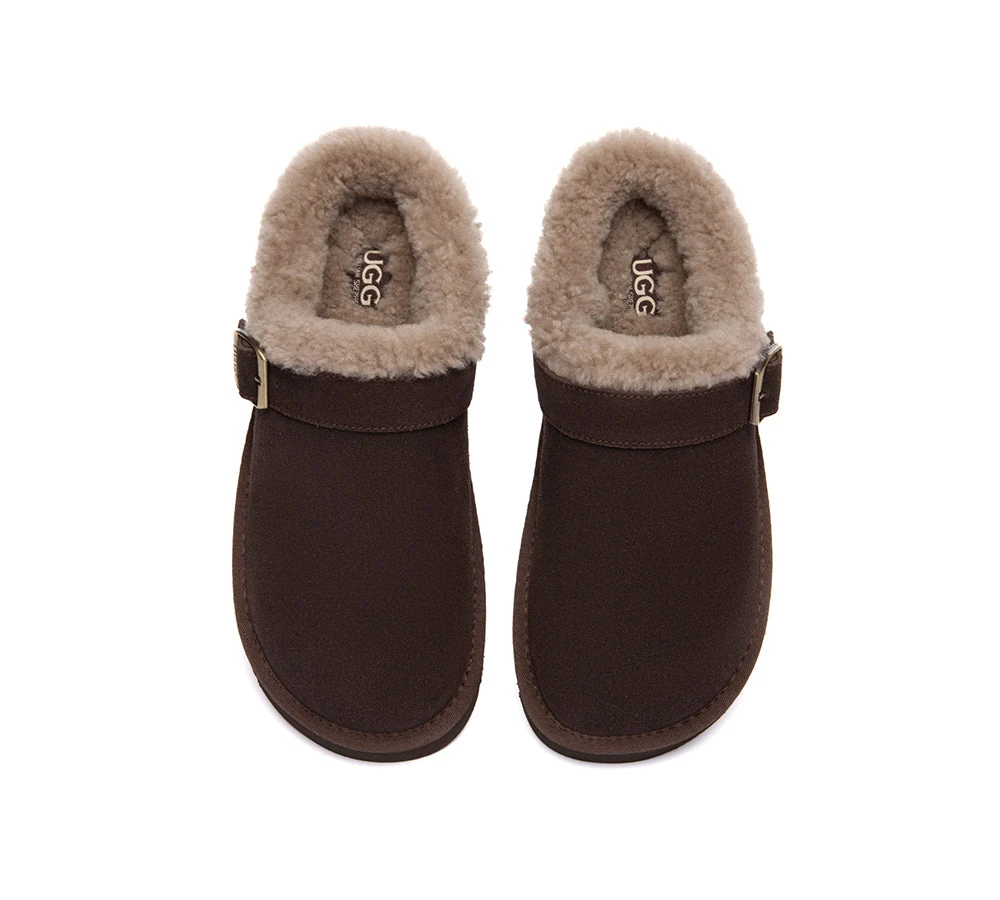 Women Sheepskin Mule Slippers Backless Suede Pulsey 14 Women Sheepskin Mule Slippers Backless Suede Pulsey - Image 14