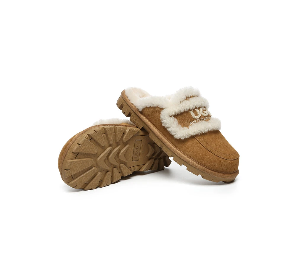 UGG Slippers Women Sheepskin Wool Shearling Lined Rilee 3 UGG Slippers Women Sheepskin Wool Shearling Lined Rilee - Image 3