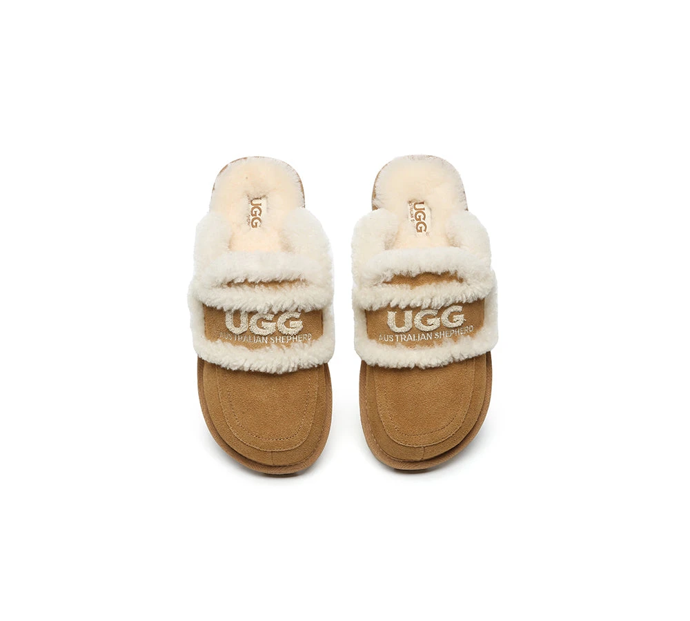 UGG Slippers Women Sheepskin Wool Shearling Lined Rilee 6 UGG Slippers Women Sheepskin Wool Shearling Lined Rilee - Image 6