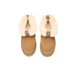 UGG Boots Women Sheepskin Wool Collar Ankle Platform Mini Santana -Ugg GL7A0776
