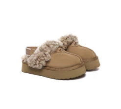 UGG Slippers Women Removable Wool Strap Slingback Platform Waffle Curly 22 UGG Slippers Women Removable Wool Strap Slingback Platform Waffle Curly -Ugg GL7A1140
