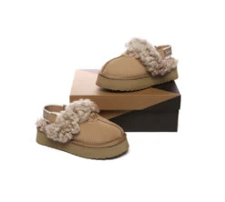 UGG Slippers Women Removable Wool Strap Slingback Platform Waffle Curly 24 UGG Slippers Women Removable Wool Strap Slingback Platform Waffle Curly -Ugg GL7A1151