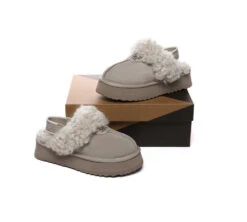 UGG Slippers Women Removable Wool Strap Slingback Platform Waffle Curly 31 UGG Slippers Women Removable Wool Strap Slingback Platform Waffle Curly -Ugg GL7A1195